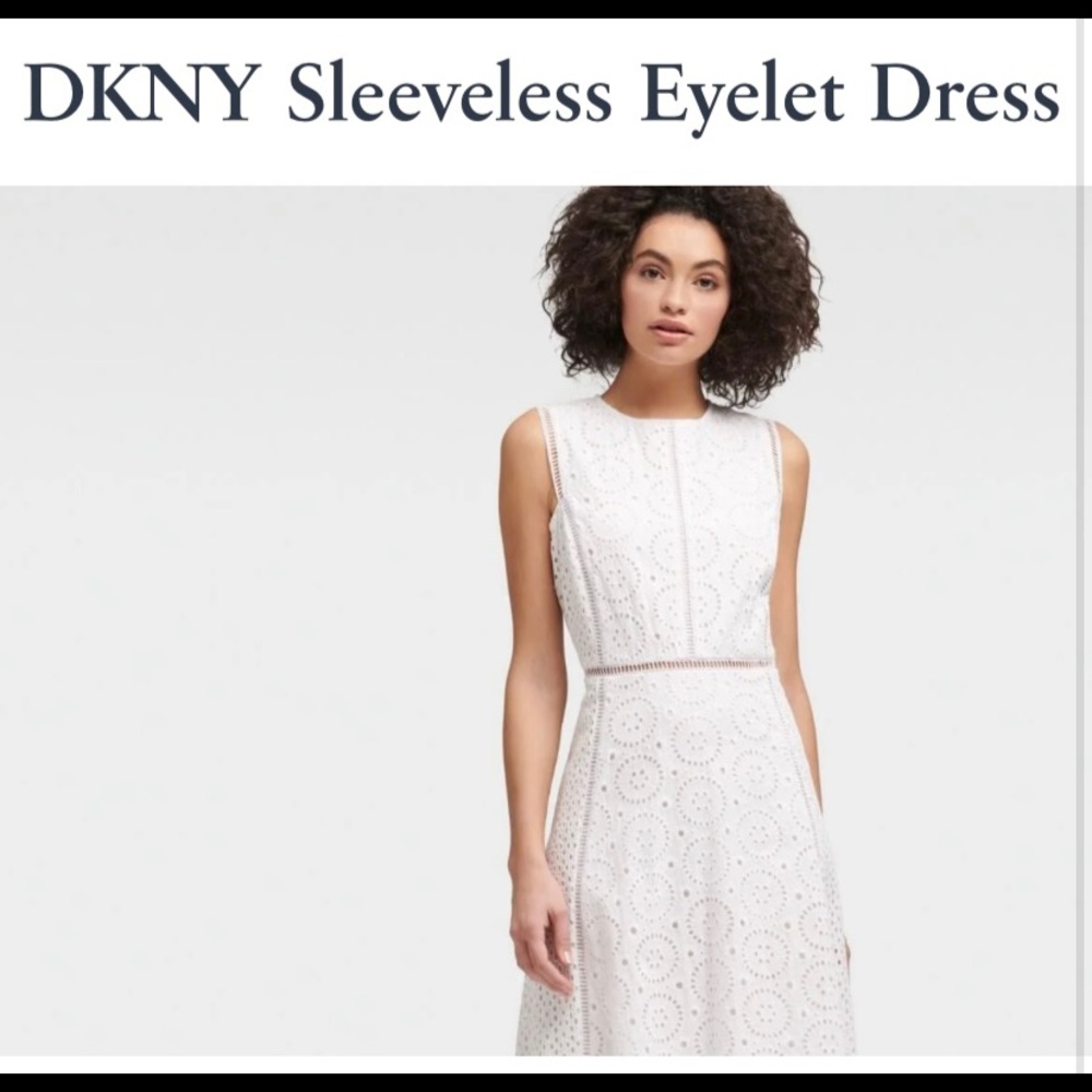 DKNY Sleeveless Eyelet Dress